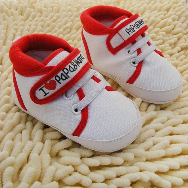 Baby Shoes I Love Papa Mama Letter Printed Soft Bottom Footwear