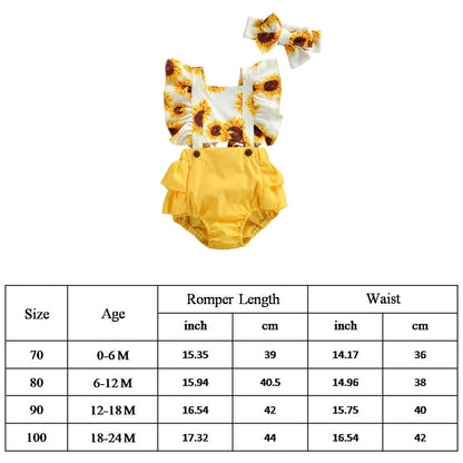 0-18M Cherry Romper Set: Ruffle Backless with Headband