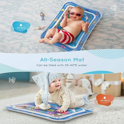 Inflatable Baby Water Play Mat - PVC Tummy Time Pad for Toddlers