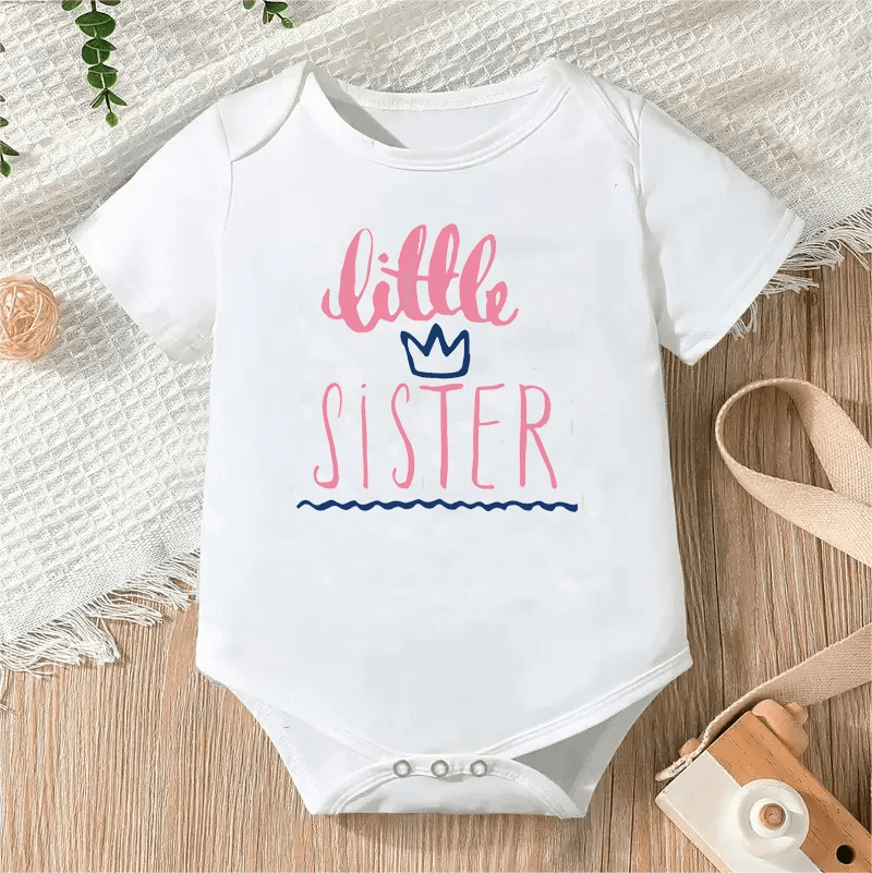 Newborn Letter Print Romper - Unisex 0-12M
