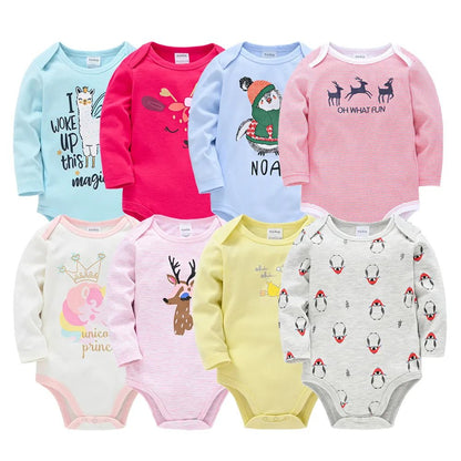 Kavkas 6PC Long Sleeve Bodysuits - 100% Cotton, 0-12M