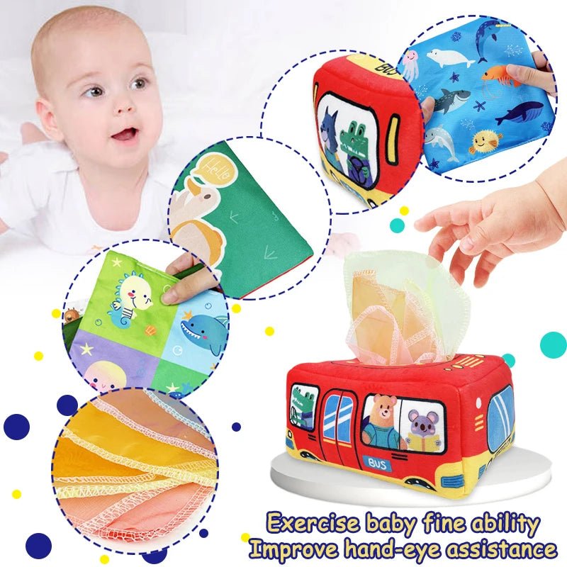 Montessori Magic Tissue Box - Sensory Toy for Babies 6-12 Months