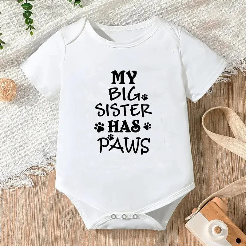 Newborn Letter Print Romper - Unisex 0-12M