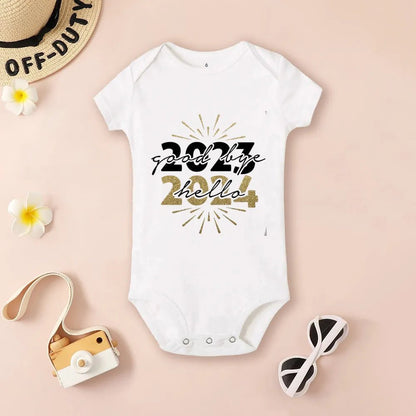 Hello 2024 Baby Bodysuit: Short Sleeve Romper Shower Gift