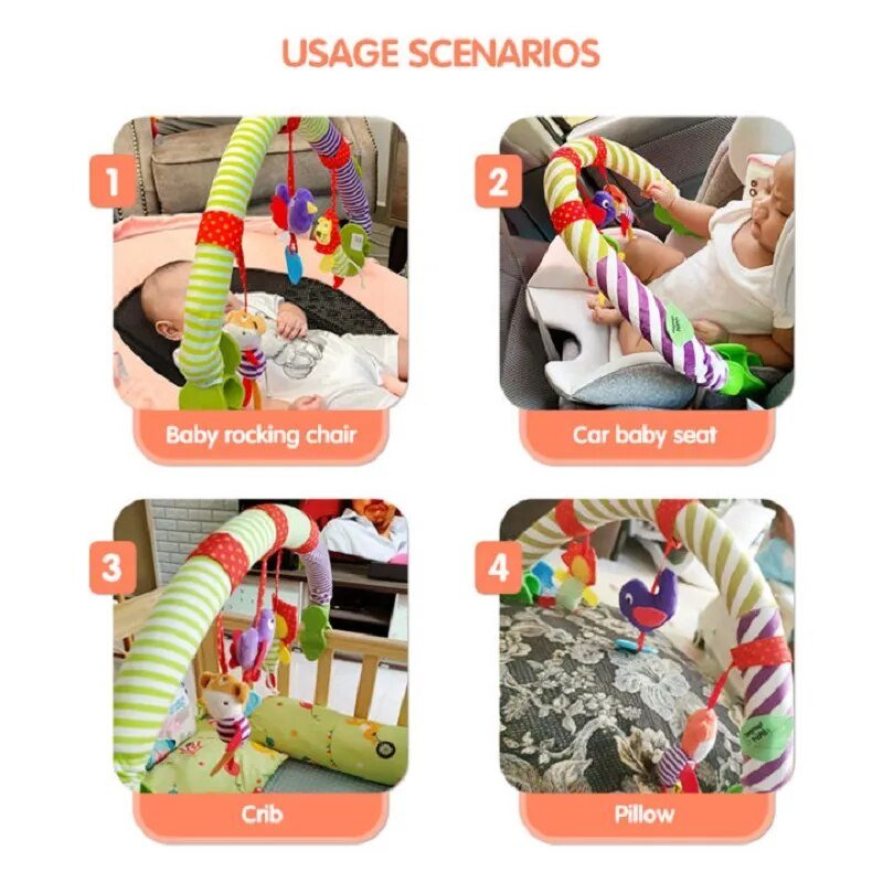 Baby Crib & Stroller Play Arch with Hanging Bell - Newborn to 3 Years
