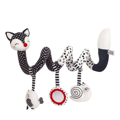 Infant Fox Spiral Car Seat Toy - Plush Stroller Mobile with Music