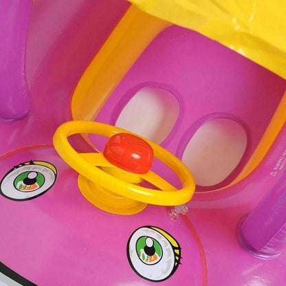 Baby Pool Float with Canopy Summer Steering Wheel