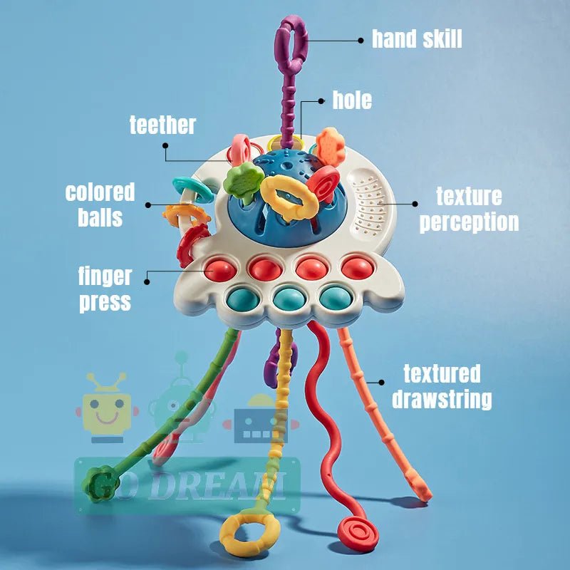 Montessori Pull String Sensory Toy - BPA Free for Ages 1-3