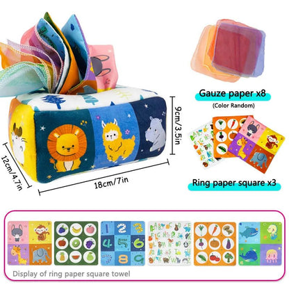 Montessori Magic Tissue Box - Sensory Toy for Babies 6-12 Months