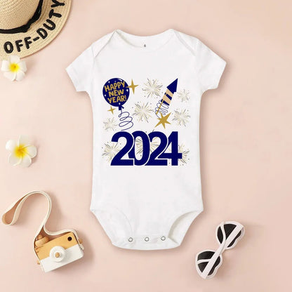 Hello 2024 Baby Bodysuit: Short Sleeve Romper Shower Gift