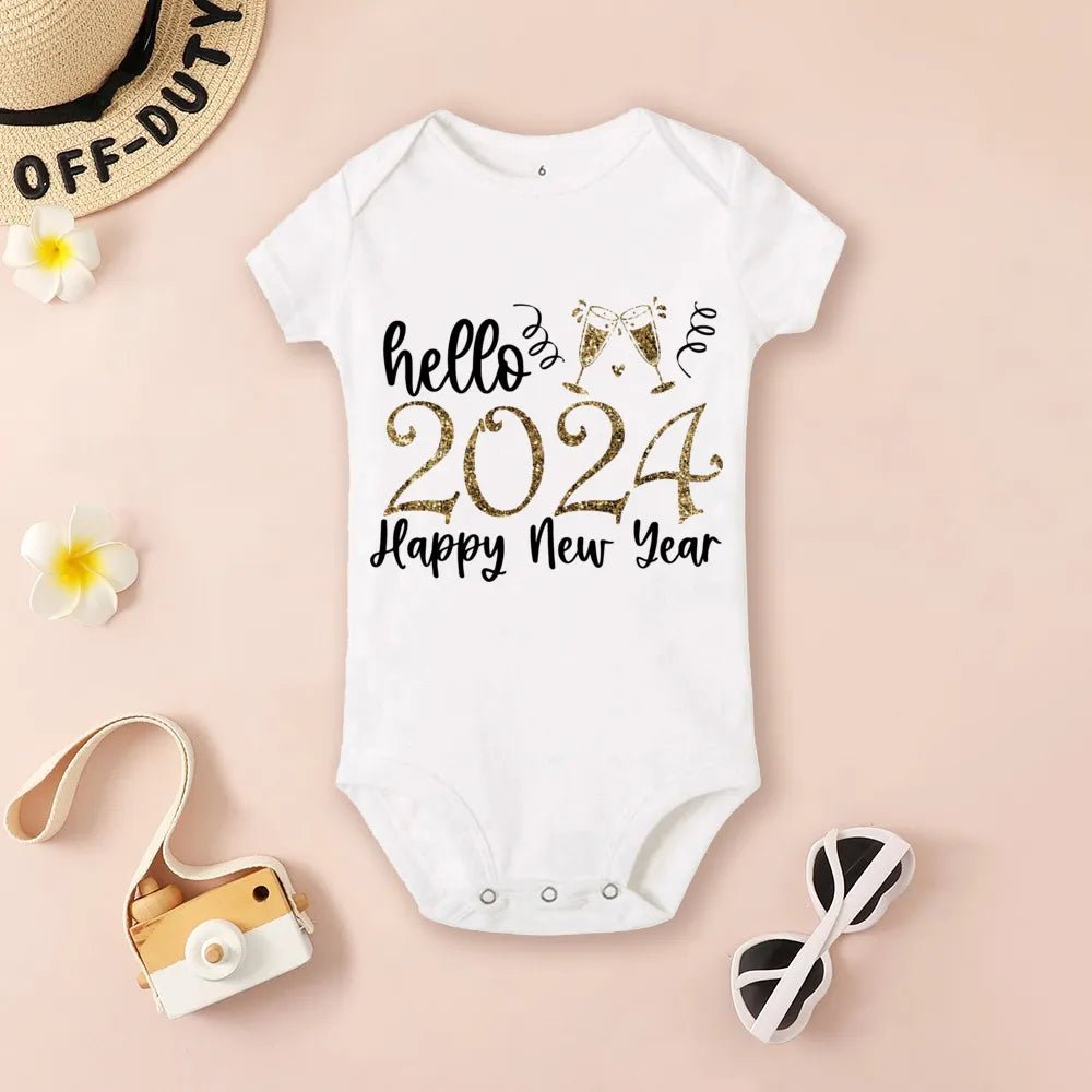 Hello 2024 Baby Bodysuit: Short Sleeve Romper Shower Gift