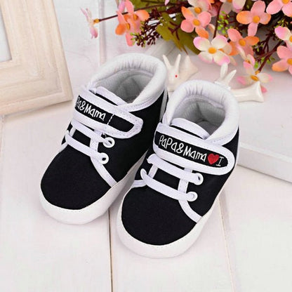 Baby Shoes I Love Papa Mama Letter Printed Soft Bottom Footwear