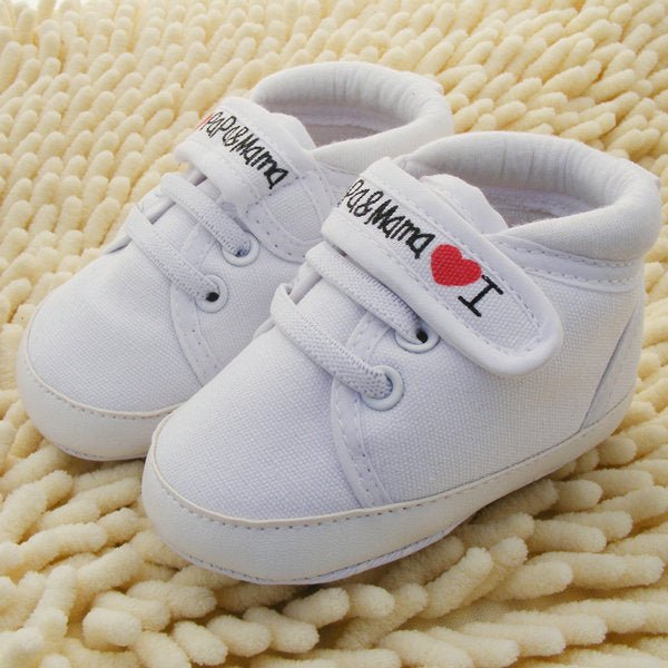Baby Shoes I Love Papa Mama Letter Printed Soft Bottom Footwear