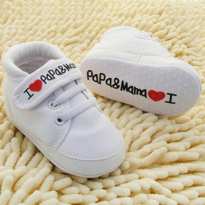 Baby Shoes I Love Papa Mama Letter Printed Soft Bottom Footwear
