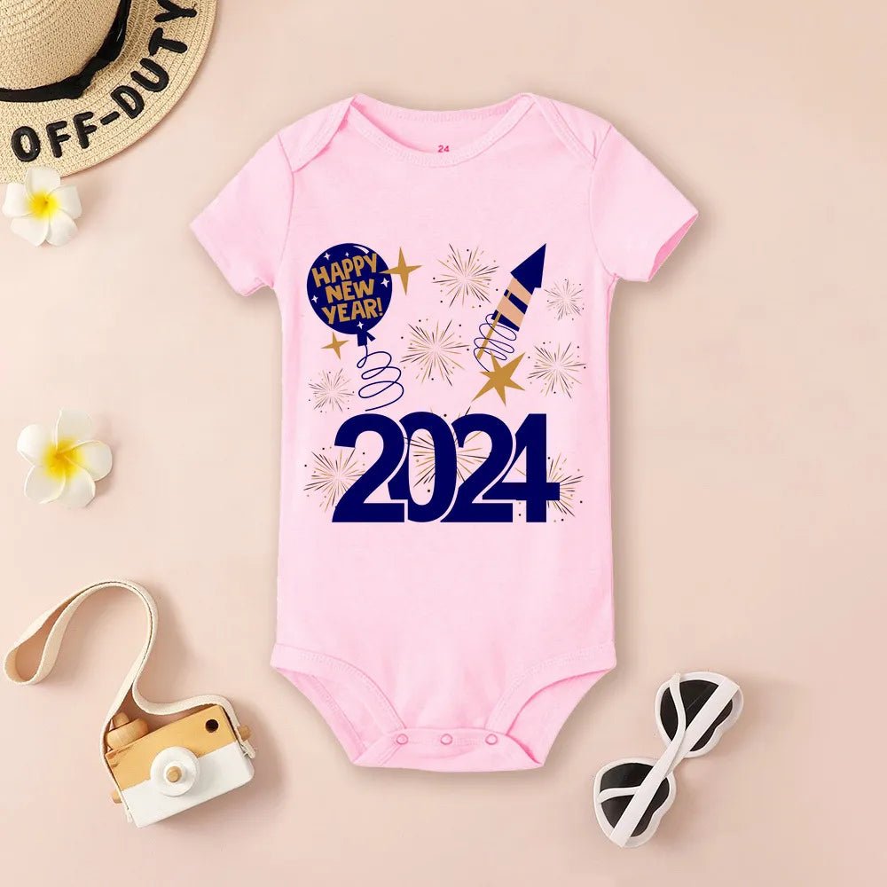 Hello 2024 Baby Bodysuit: Short Sleeve Romper Shower Gift