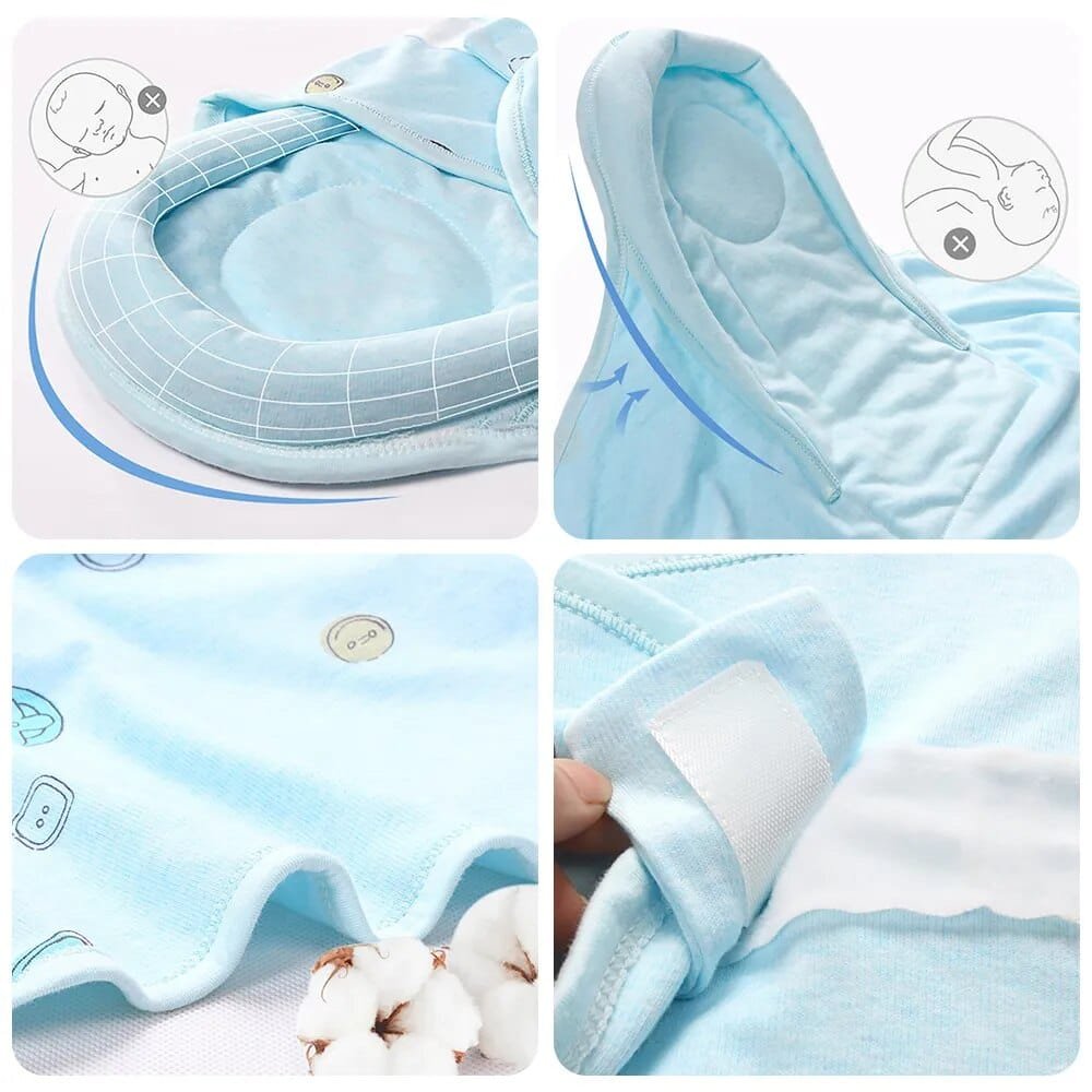 Newborn Baby Sleeping Bag: Head Shaping Design, Anti-Startle, 1Tog