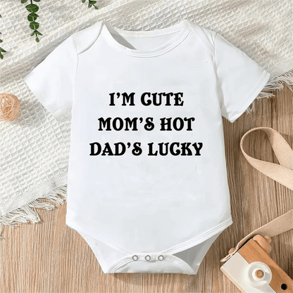 Newborn Letter Print Romper - Unisex 0-12M