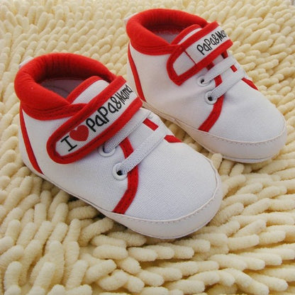 Baby Shoes I Love Papa Mama Letter Printed Soft Bottom Footwear
