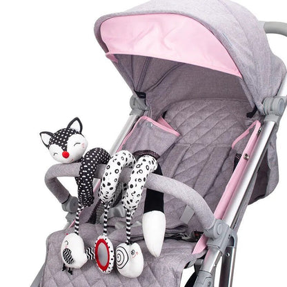 Black & White Baby Spiral Plush Toys: Stroller, Car Seat, Hanging Rattle, Crib Mobile Sensory
