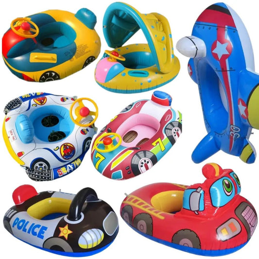 Baby Swim Ring with Sun Shade - Inflatable Pool & Beach Toy
