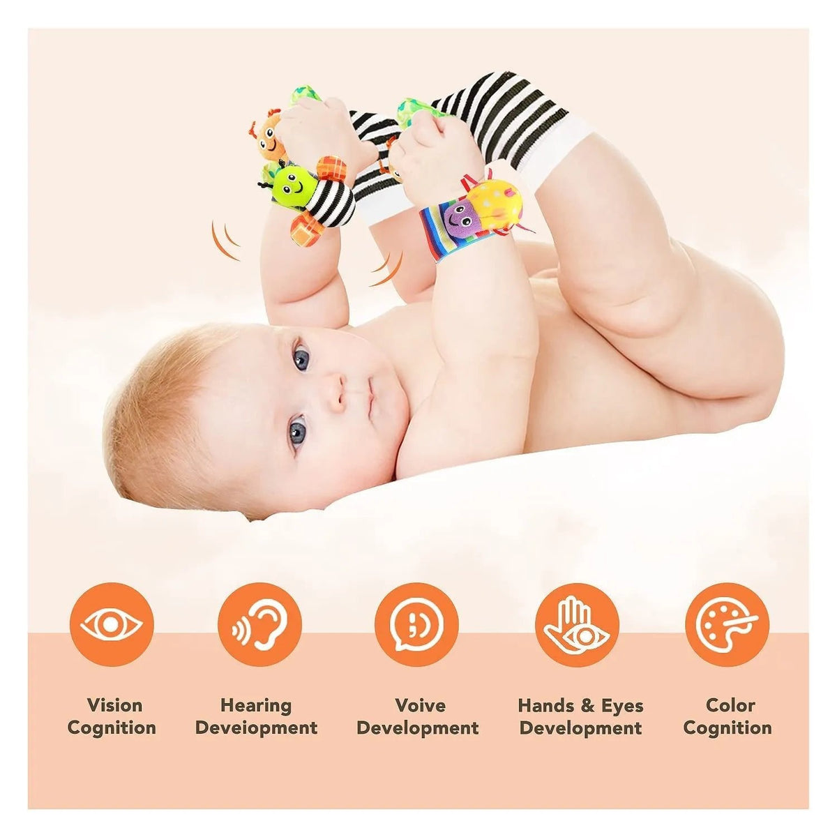 4-Piece Baby Rattle & Foot Finder Socks Set (12 Months+)
