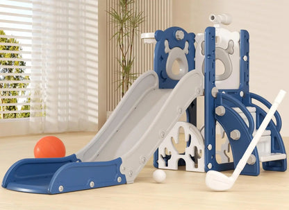 7-in-1 Toddler Slide with Basketball & Mini Golf – Indoor/Outdoor
