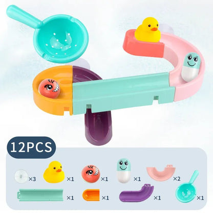 DIY Bath Slide Tracks & Ducks - Rainbow Shower Water Toy for Kids
