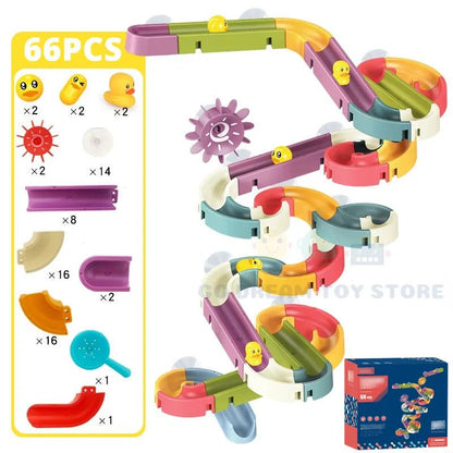 DIY Bath Slide Tracks & Ducks - Rainbow Shower Water Toy for Kids