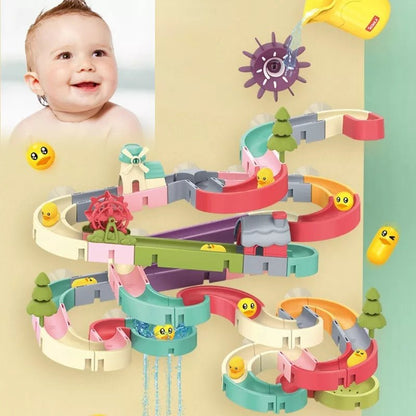 DIY Bath Slide Tracks & Ducks - Rainbow Shower Water Toy for Kids