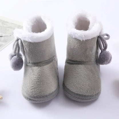 Baywell Autumn Winter Newborn Boots - Soft Sole Fur, 0-18M