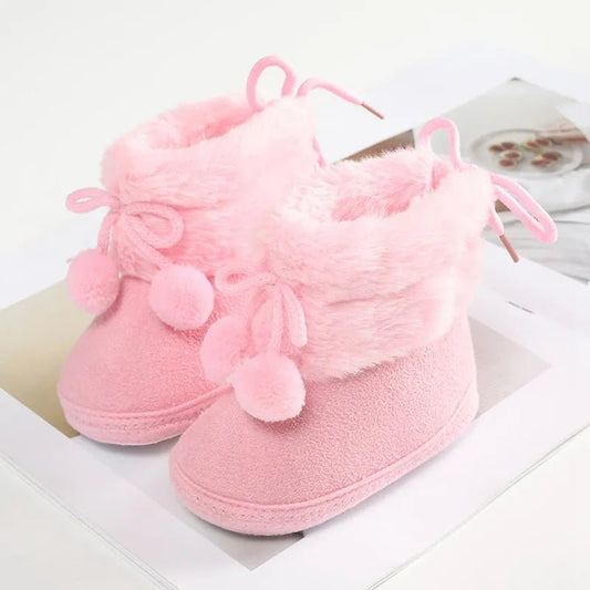 Baywell Furry Winter Snow Boots – Cozy Anti-Slip Baby Boots (0–18 Months)