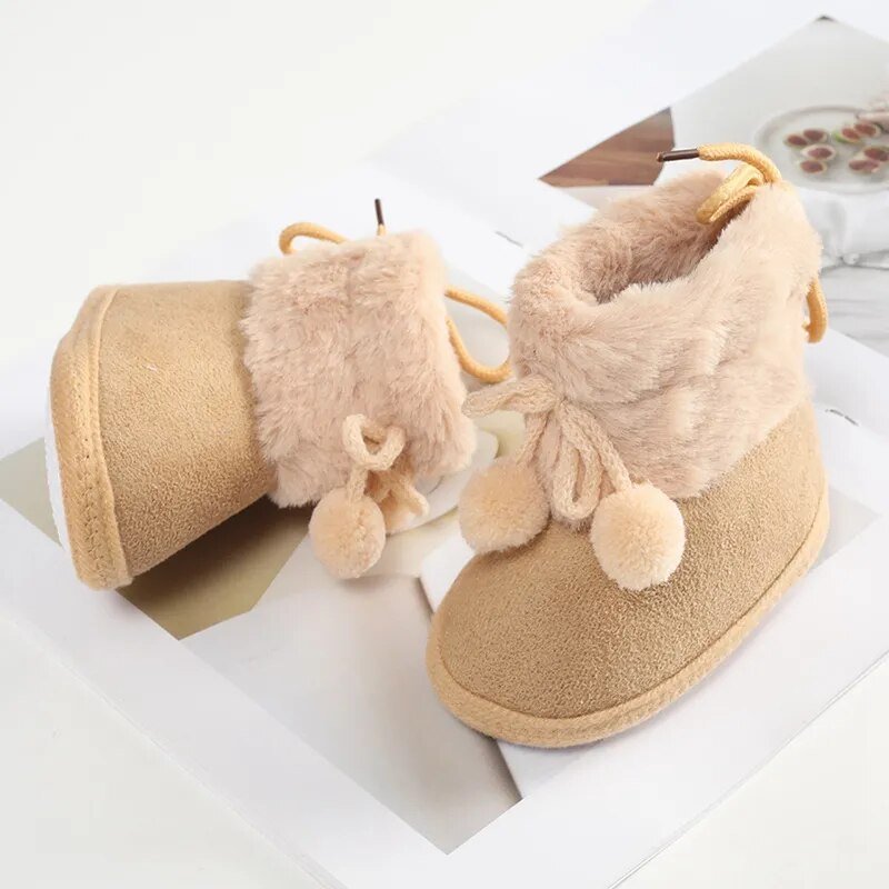 Baywell Furry Winter Snow Boots – Cozy Anti-Slip Baby Boots (0–18 Months)