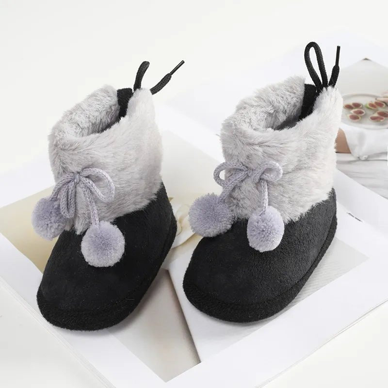 Baywell Furry Winter Snow Boots – Cozy Anti-Slip Baby Boots (0–18 Months)