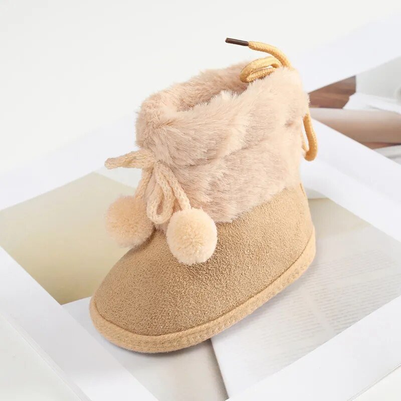 Baywell Furry Winter Snow Boots – Cozy Anti-Slip Baby Boots (0–18 Months)