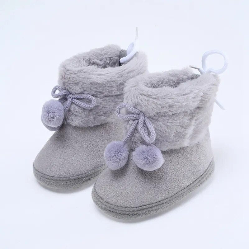 Baywell Furry Winter Snow Boots – Cozy Anti-Slip Baby Boots (0–18 Months)