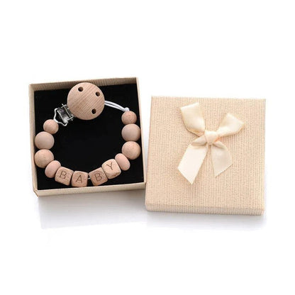 Personalized Baby Pacifier Clips with Name - Silicone Beaded Chain
