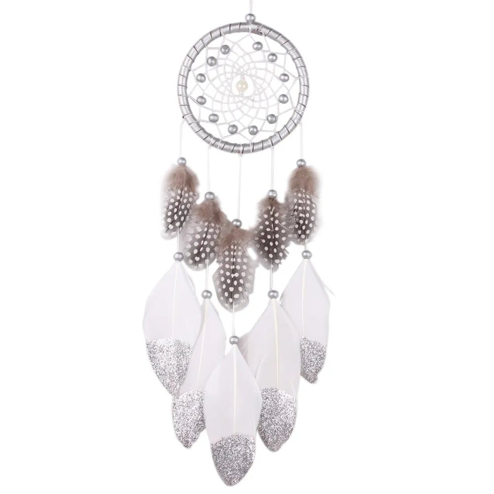 Handmade Indian Dream Catcher with Rattan & Feathers