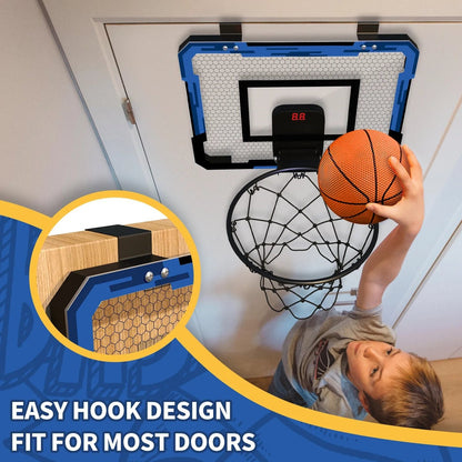 Foldable Wall-Mounted Basketball Hoop Set for Kids