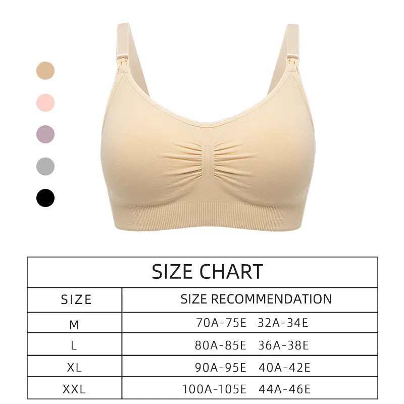 3pc Maternity Nursing Bra Set - Seamless, Breathable Cotton