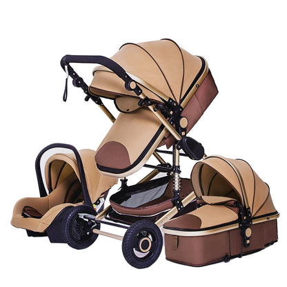 Multifunctional 3-in-1 Baby Stroller: Luxury High Landscape Folding Carriage