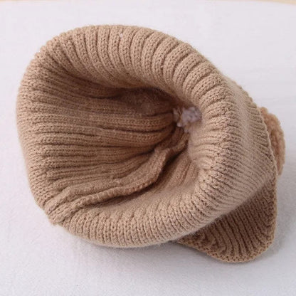 Winter Baby Beanie with Bear Ears - Knitted Cap for Toddlers