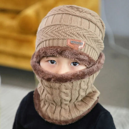 Warm Winter Beanie & Scarf Set for Kids - Fleece Lined