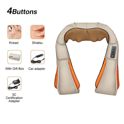 U-Shape Shiatsu Massager with Heat - 4D Kneading for Neck & Back