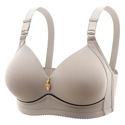 Wirefree Breathable Glossy Bra for Full-Figure Comfort