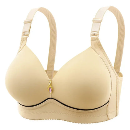 Wirefree Breathable Glossy Bra for Full-Figure Comfort
