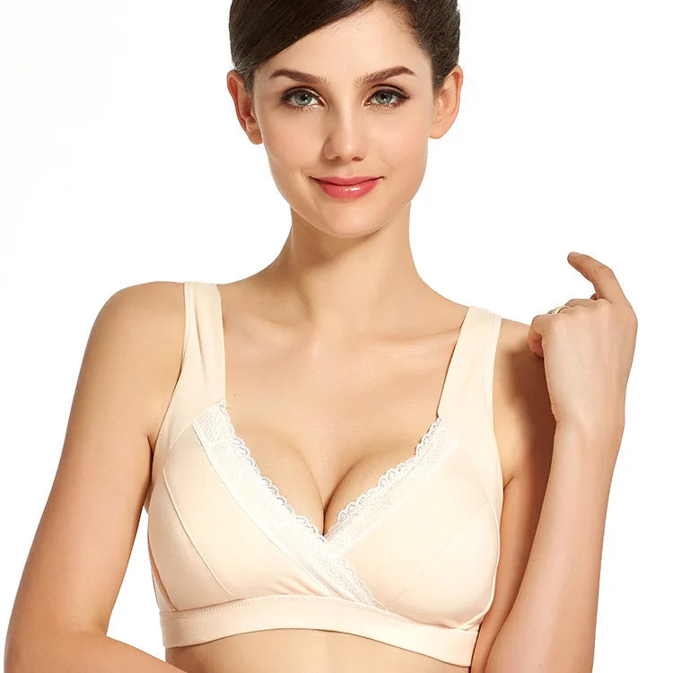 Wireless Cotton Nursing Bra – Cross-Front Vest Style