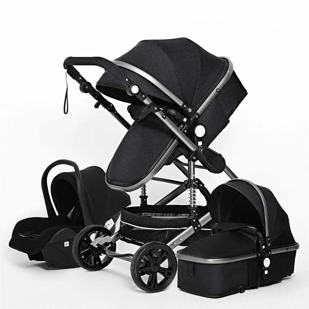Multifunctional 3-in-1 Baby Stroller: Luxury High Landscape Folding Carriage