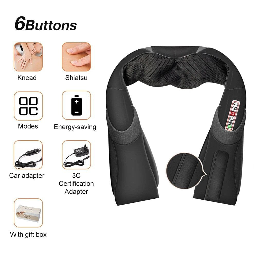 U-Shape Shiatsu Massager with Heat - 4D Kneading for Neck & Back