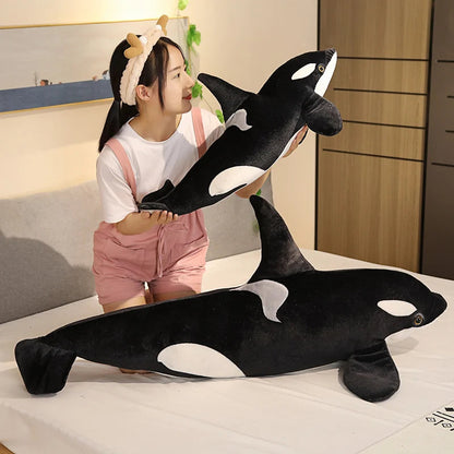 Lifelike Orca Whale Plush (50–130 cm) – Soft Stuffed Toy