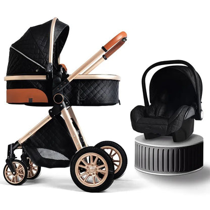 Multi-functional 3-in-1 Baby Stroller: High Landscape, Reclining, Lightweight